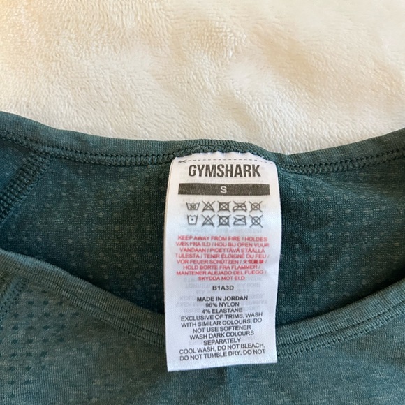 Gymshark Vital Seamless 2.0 Green Cropped Long-sleeve in Size Small. - Picture 3 of 5